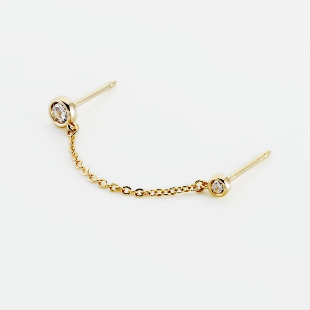 Bijou D'oreille Unitaire Jacinda Plaqué Or Jaune Oxyde De Zirconium|Marc Orian Sale