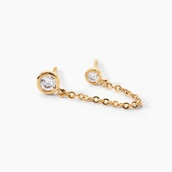 Bijou D'oreille Unitaire Jacinda Plaqué Or Jaune Oxyde De Zirconium|Marc Orian Sale