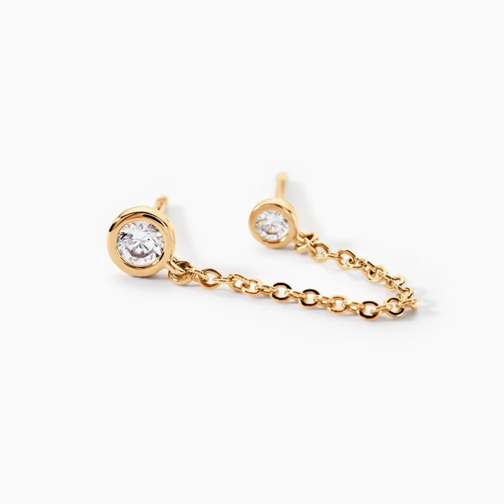 Bijou D'oreille Unitaire Jacinda Plaqué Or Jaune Oxyde De Zirconium|Marc Orian Sale