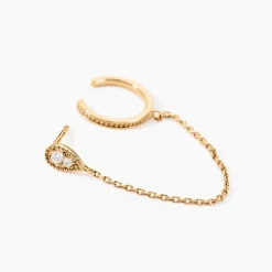 Bijou D'oreille Unitaire Karolina Plaqué Or Jaune Oxyde De Zirconium|Marc Orian Hot