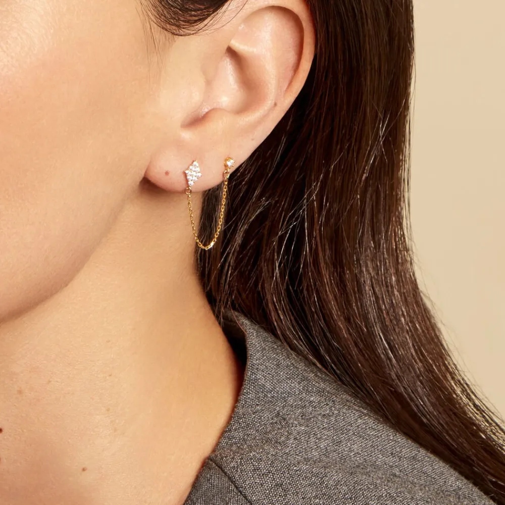 Bijou D'oreille Unitaire Pallas Or Jaune Oxyde De Zirconium|Marc Orian Online