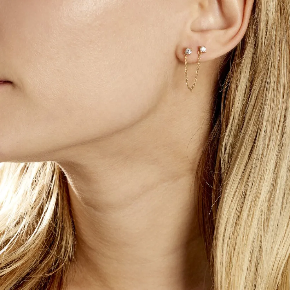 Bijou D'oreille Unitaire Pendante Plaqué Or Jaune Dofi Oxyde|Marc Orian Clearance