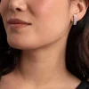 Bijoux D'oreilles Argent Blanc Precieux Flocon Oxyde De Zirconium