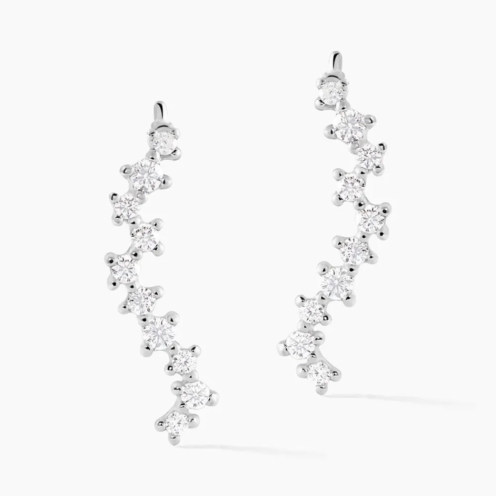 Bijoux D'oreilles Brandi Argent Rhodié Oxyde De Zirconium|Marc Orian Sale