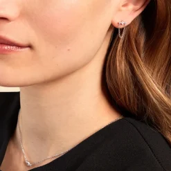 Bijoux D'oreilles Desert Argent Blanc Oxyde De Zirconium