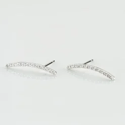 Bijoux D'oreilles Eleana Or Blanc Oxyde De Zirconium
