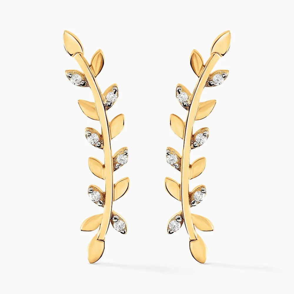Bijoux D'oreilles Eloiza Or Jaune Oxyde De Zirconium|Marc Orian Online