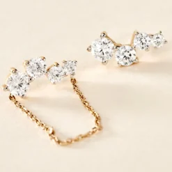 Bijoux D'oreilles Ethere Or Jaune Oxyde De Zirconium|Marc Orian Discount