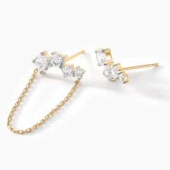 Bijoux D'oreilles Ethere Or Jaune Oxyde De Zirconium|Marc Orian Discount
