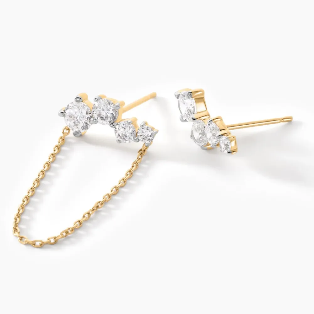 Bijoux D'oreilles Ethere Or Jaune Oxyde De Zirconium|Marc Orian Discount