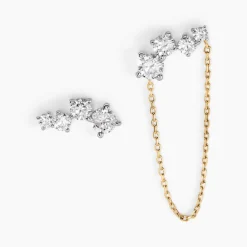 Bijoux D'oreilles Ethere Or Jaune Oxyde De Zirconium|Marc Orian Discount