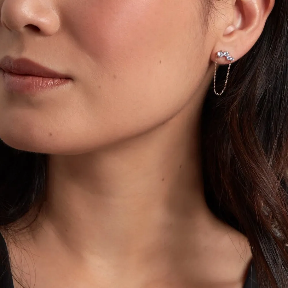 Bijoux D'oreilles Ethere Or Jaune Oxyde De Zirconium|Marc Orian Discount