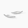 Bijoux D'oreilles Grimpants Gracelle Argent Blanc Oxyde De Zirconium|Marc Orian Sale