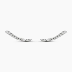 Bijoux D'oreilles Grimpants Gracelle Argent Blanc Oxyde De Zirconium|Marc Orian Sale