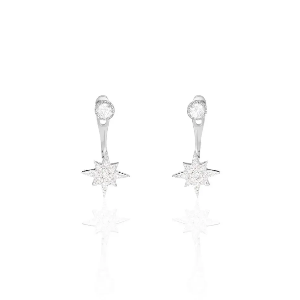 Bijoux D'oreilles Layana Argent Blanc Oxyde De Zirconium