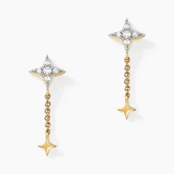 Bijoux D'oreilles Lumiere Or Jaune Oxyde De Zirconium|Marc Orian Outlet