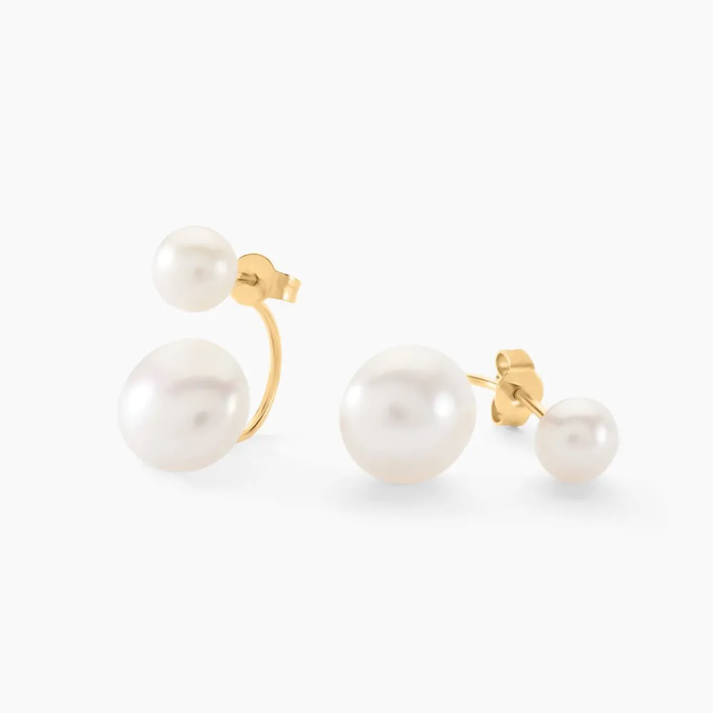 Bijoux D'oreilles Metisse Or Jaune Perle De Culture|Marc Orian Outlet