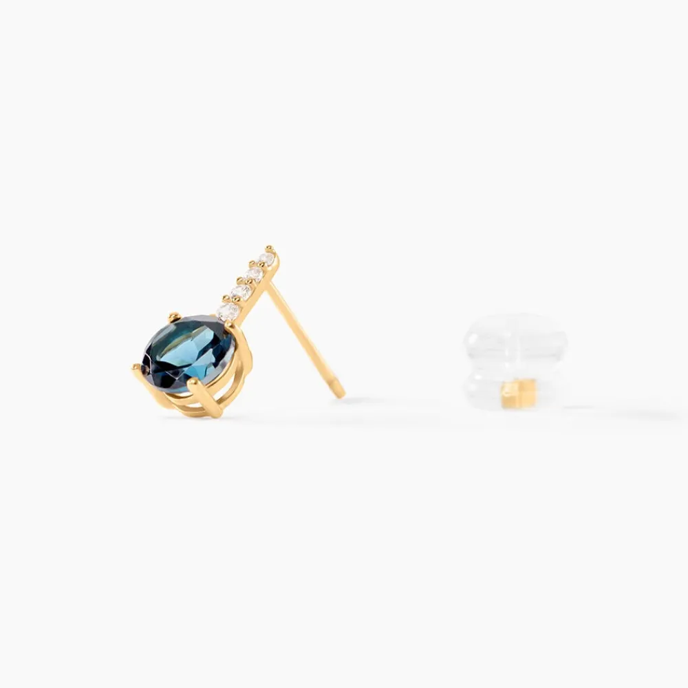 Bijoux D'oreilles Monroe Or Jaune Topaze Oxyde De Zirconium|Marc Orian Clearance