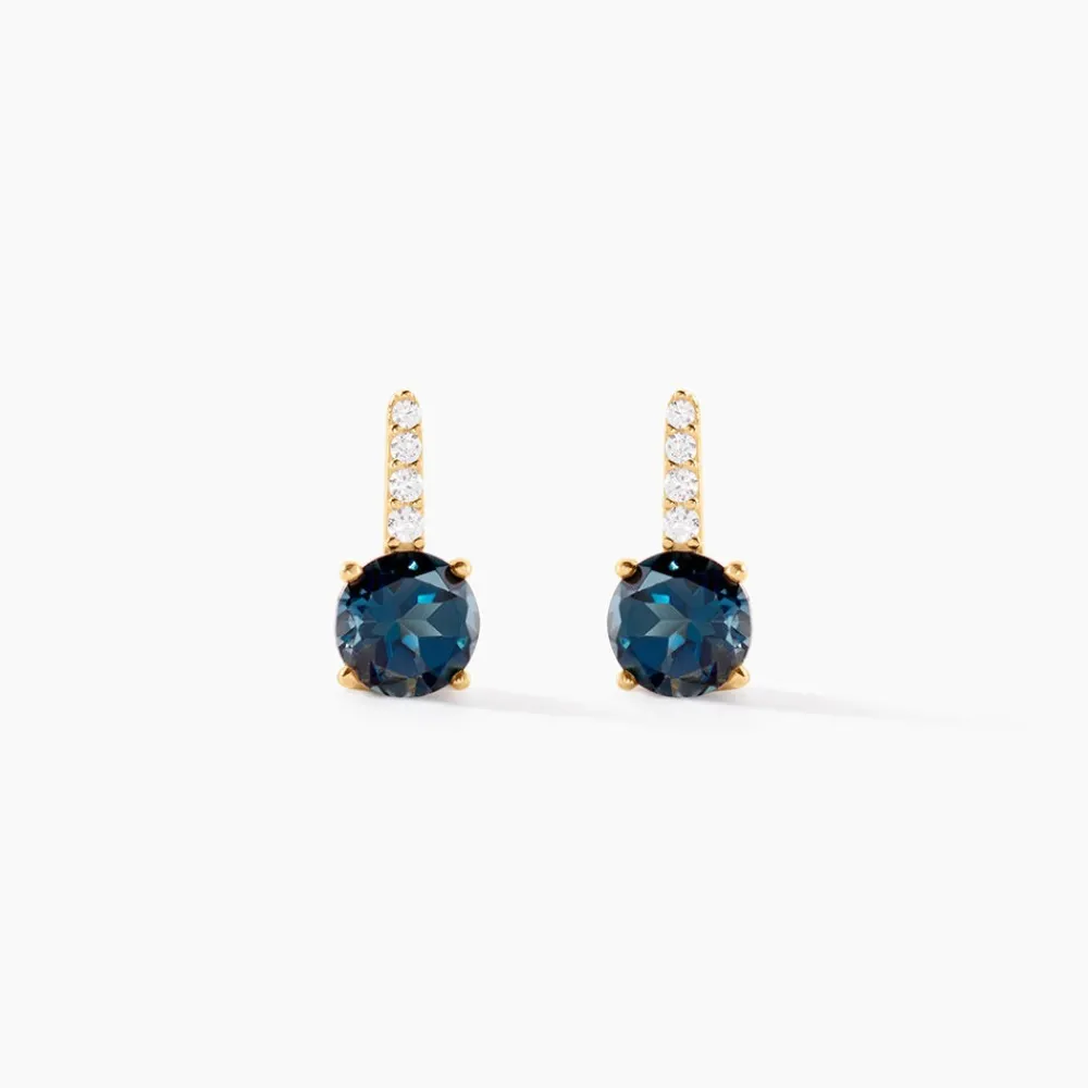Bijoux D'oreilles Monroe Or Jaune Topaze Oxyde De Zirconium|Marc Orian Clearance
