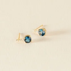 Bijoux D'oreilles Monroe Or Jaune Topaze Oxyde De Zirconium|Marc Orian Clearance