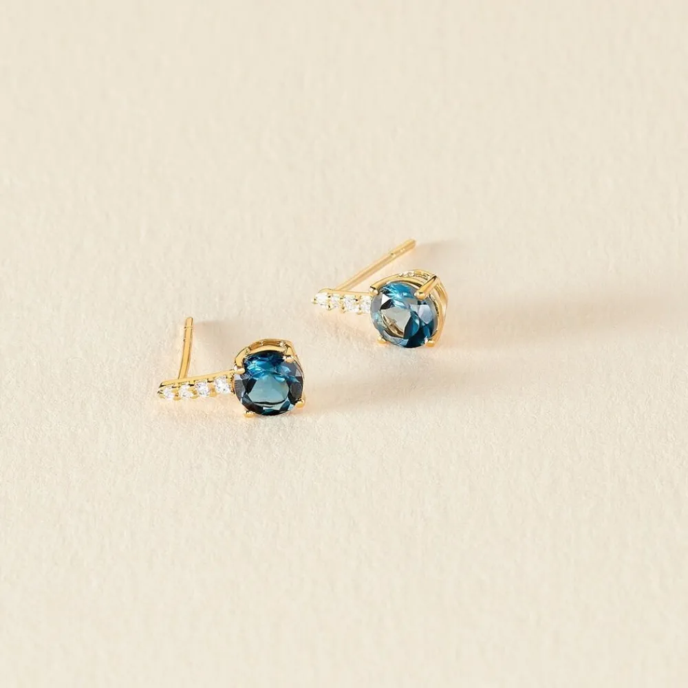 Bijoux D'oreilles Monroe Or Jaune Topaze Oxyde De Zirconium|Marc Orian Clearance