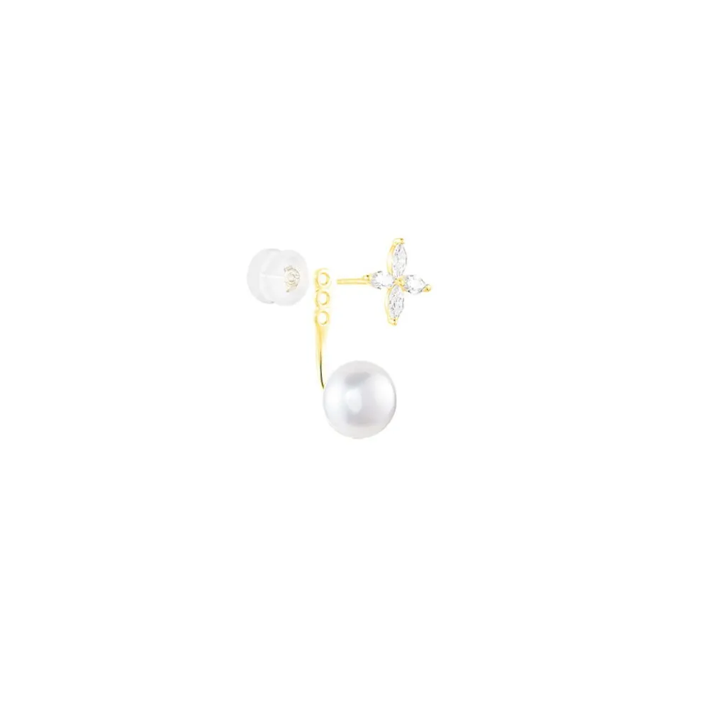 Bijoux D'oreilles Norah Or Jaune Perle De Culture Et Oxyde|Marc Orian Best