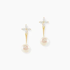 Bijoux D'oreilles Norah Or Jaune Perle De Culture Et Oxyde|Marc Orian Best