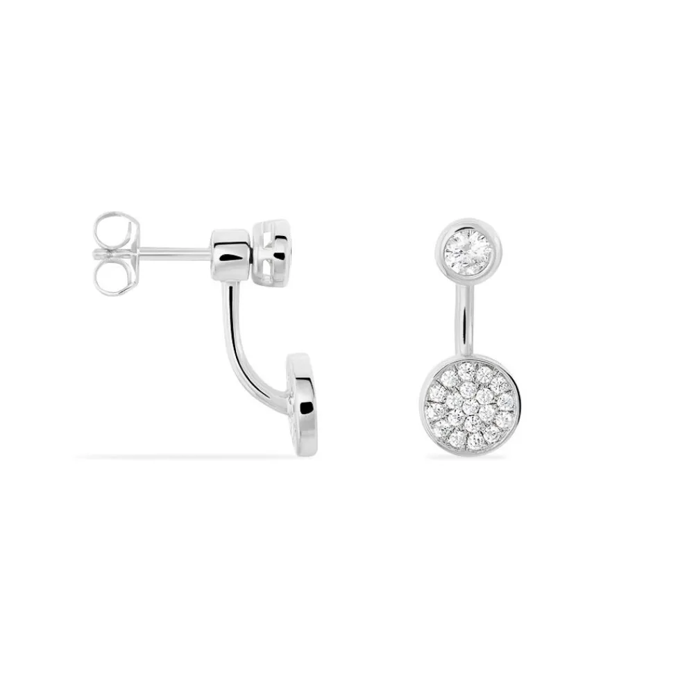 Bijoux D'oreilles Perline Argent Blanc Oxyde De Zirconium|Marc Orian Outlet