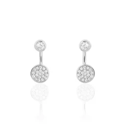Bijoux D'oreilles Perline Argent Blanc Oxyde De Zirconium|Marc Orian Outlet