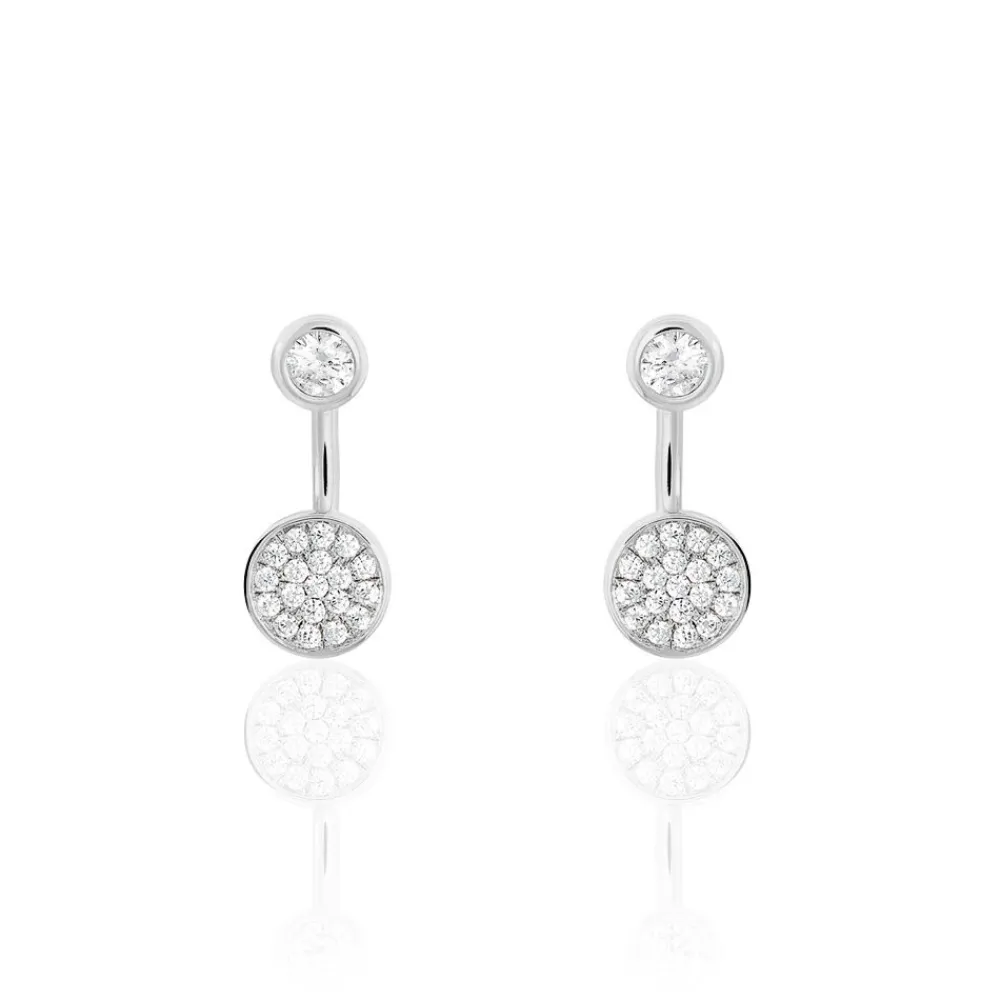 Bijoux D'oreilles Perline Argent Blanc Oxyde De Zirconium|Marc Orian Outlet