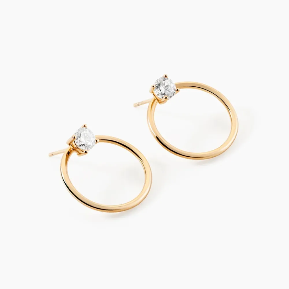 Bijoux D'oreilles Plaqué Or Jaune Amariah Oxydes De Zirconium|Marc Orian Hot