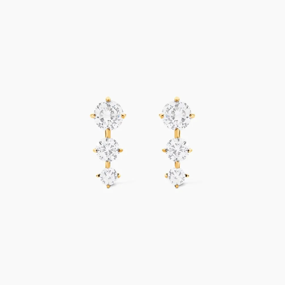 Bijoux D'oreilles Raffaele Or Jaune Oxyde De Zirconium