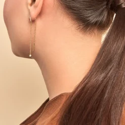 Bijoux D'oreilles Samiha Plaqué Or Jaune Oxyde De Zirconium|Marc Orian New