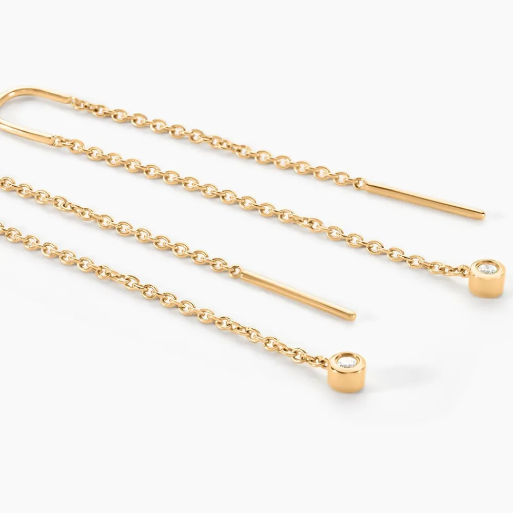 Bijoux D'oreilles Samiha Plaqué Or Jaune Oxyde De Zirconium|Marc Orian New
