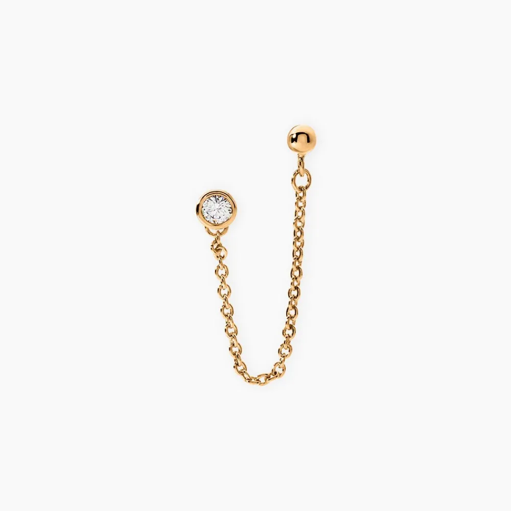 Bijoux D'oreille Unitaire Pendante Plaqué Or Jaune Dofi Oxyde|Marc Orian Online
