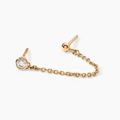 Bijoux D'oreille Unitaire Pendante Plaqué Or Jaune Dofi Oxyde|Marc Orian Online