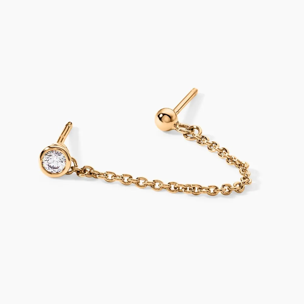 Bijoux D'oreille Unitaire Pendante Plaqué Or Jaune Dofi Oxyde|Marc Orian Online