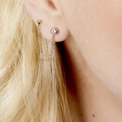 Bijoux D'oreille Unitaire Pendante Plaqué Or Jaune Dofi Oxyde|Marc Orian Online
