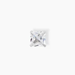 Boucle D'oreille Puce Unitaire Paco Argent Blanc Oxyde De Zirconium