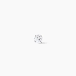 Boucle D'oreille Puce Unitaire Niels Argent Blanc Oxyde De Zirconium