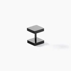 Boucle D'oreille Puce Unitaire Acier Noir Tuor