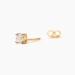 Boucle D'oreille Puce Unitaire Adam Plaqué Or Jaune Oxyde De Zirconium|Marc Orian Online