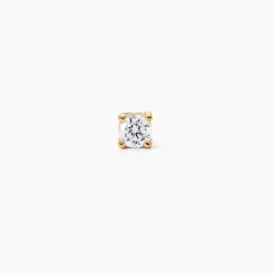 Boucle D'oreille Puce Unitaire Adam Plaqué Or Jaune Oxyde De Zirconium|Marc Orian Online