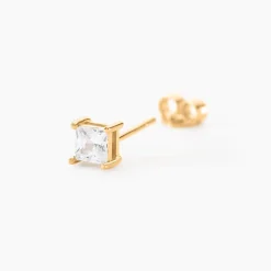 Boucle D'oreille Puce Unitaire Sofiane Plaqué Or Jaune Oxyde Zirconium|Marc Orian Outlet