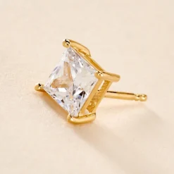 Boucle D'oreille Puce Unitaire Sofiane Plaqué Or Jaune Oxyde Zirconium|Marc Orian Outlet