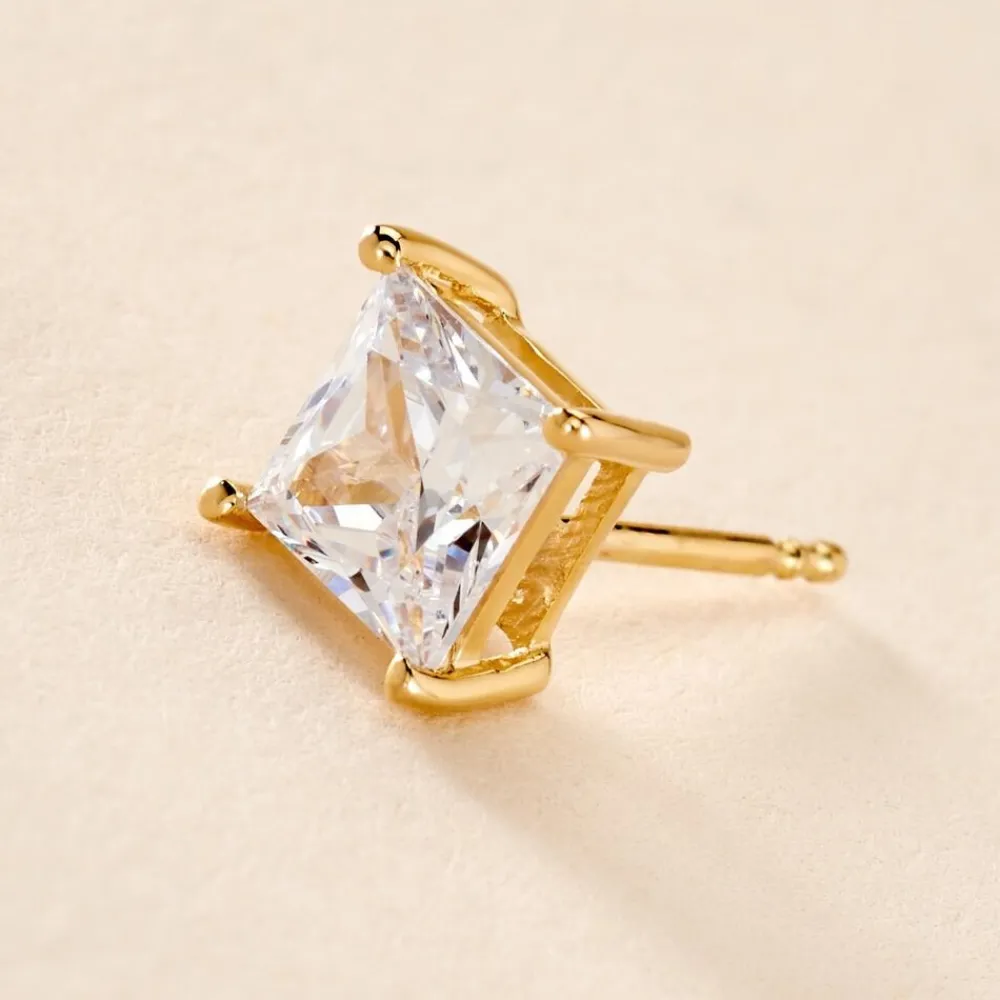 Boucle D'oreille Puce Unitaire Sofiane Plaqué Or Jaune Oxyde Zirconium|Marc Orian Outlet