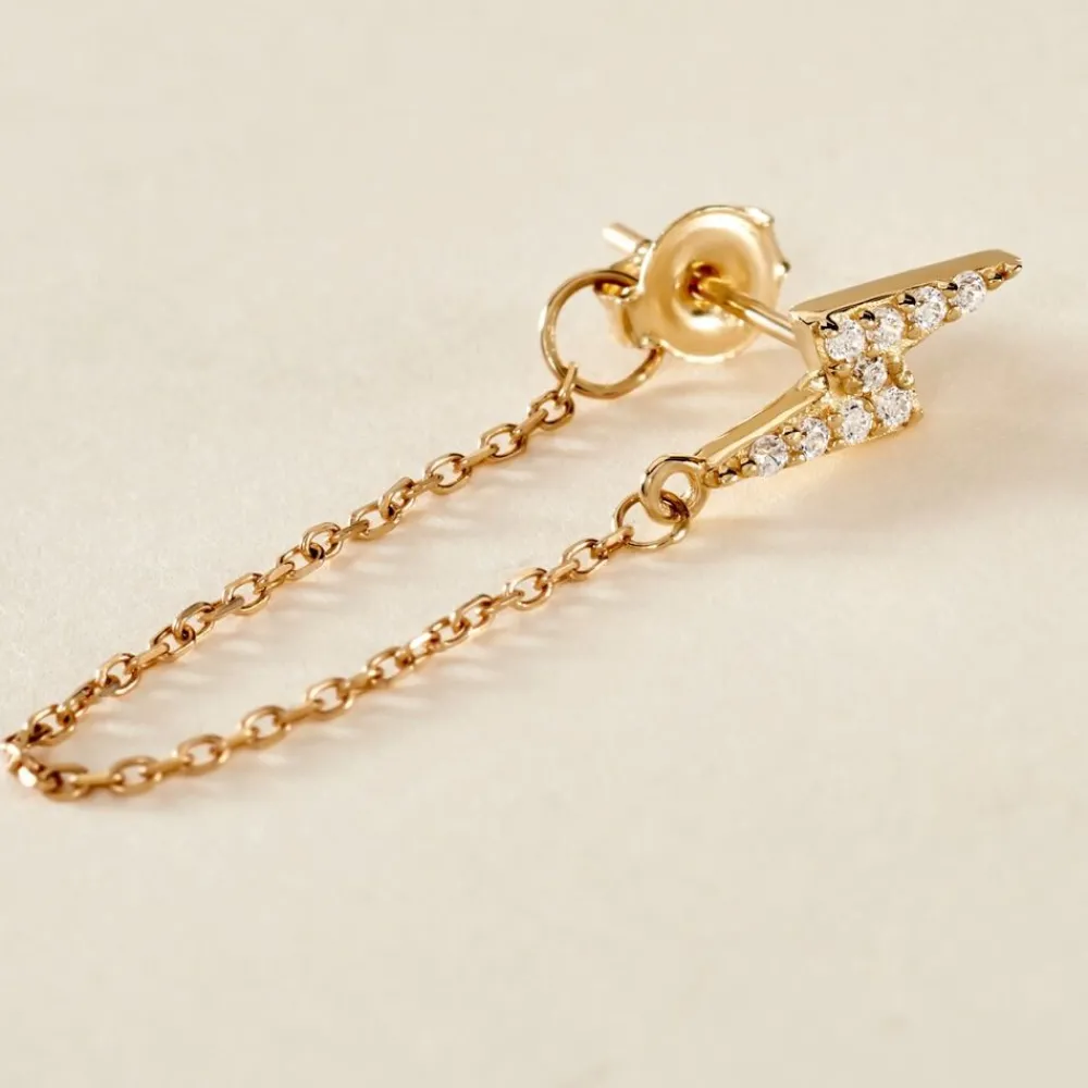 Boucle D'oreille Unitaire Fionola Or Jaune Oxyde De Zirconium|Marc Orian Outlet