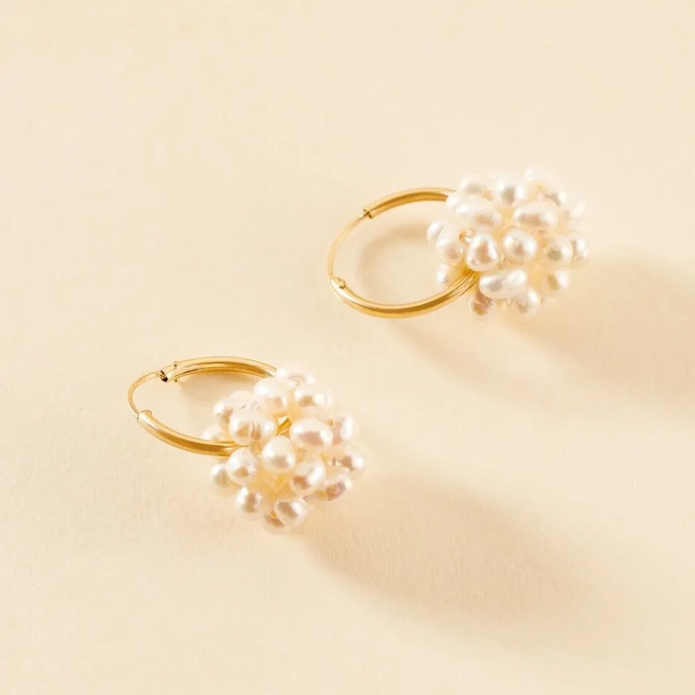 Boucles D'oreilles Adon Semi-baroques Or Jaune Perle De Culture|Marc Orian Clearance