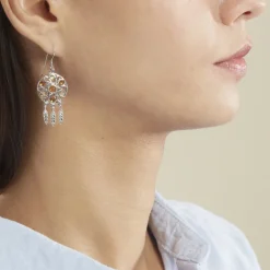 Boucles D'oreilles Argent Blanc Lorena Ambre|Marc Orian Outlet