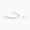 Boucles D'oreilles Dépareillées June Argent Blanc Oxyde De Zirconium
